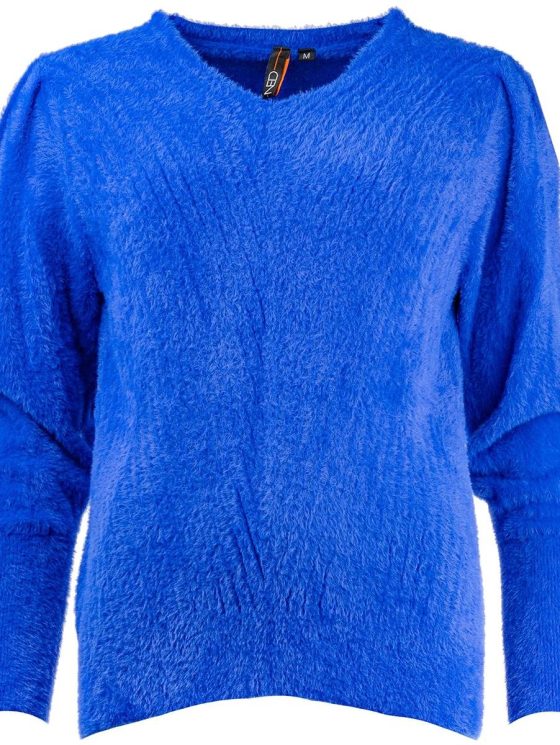 NED Belins LS-RMJ Furry Knit Trui surf blue
