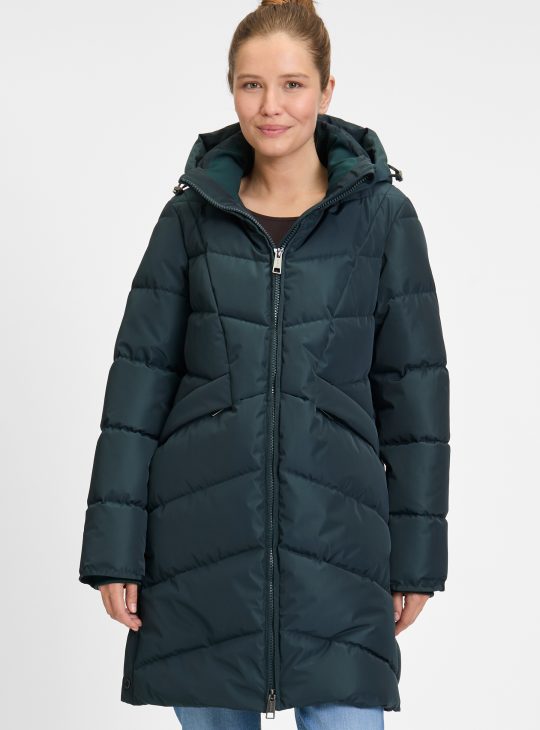 Covered Halflange Winterjas Adele 2 dark petrol