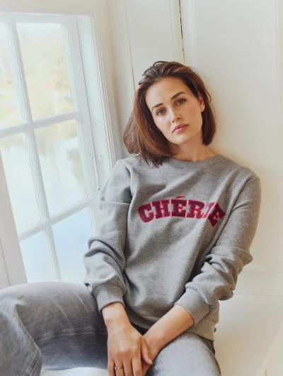 Freequent Wana Pullover med. grey melange w. port royale