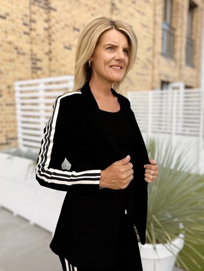 Mi Piace Travelstof Lange Blazer Tape 202667 zwart