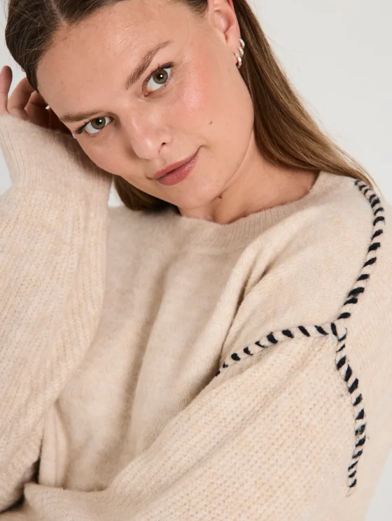 Freequent Kinlock Pullover moonbeam melange w. black - Afbeelding 2