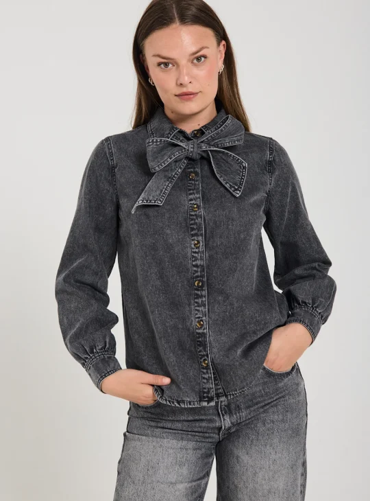 Freequent Lisea Shirt vintage grey denim