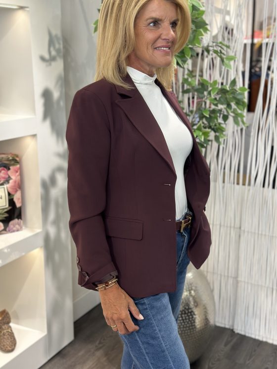 Fashion Halflange Blazer 0422 aubergine - Afbeelding 4