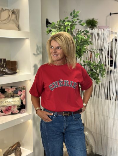 Freequent Carol Tee chili pepper w. dark grey