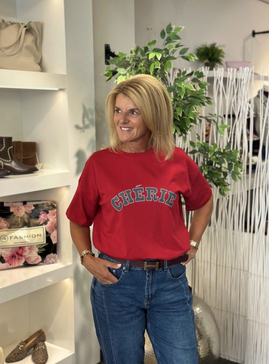 Freequent Carol Tee chili pepper w. dark grey