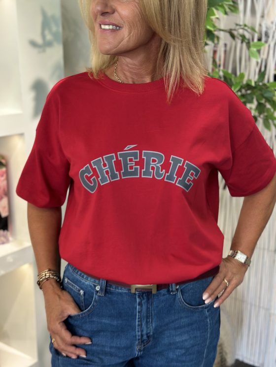 Freequent Carol Tee chili pepper w. dark grey - Afbeelding 3