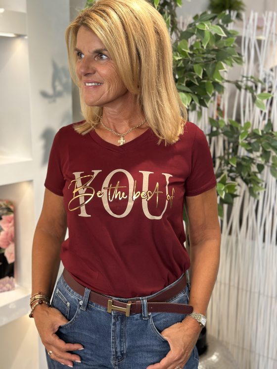 Shirt Musthave burgundy S606 - Afbeelding 2
