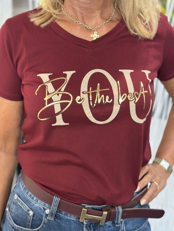 Shirt Musthave burgundy S606 - Afbeelding 3