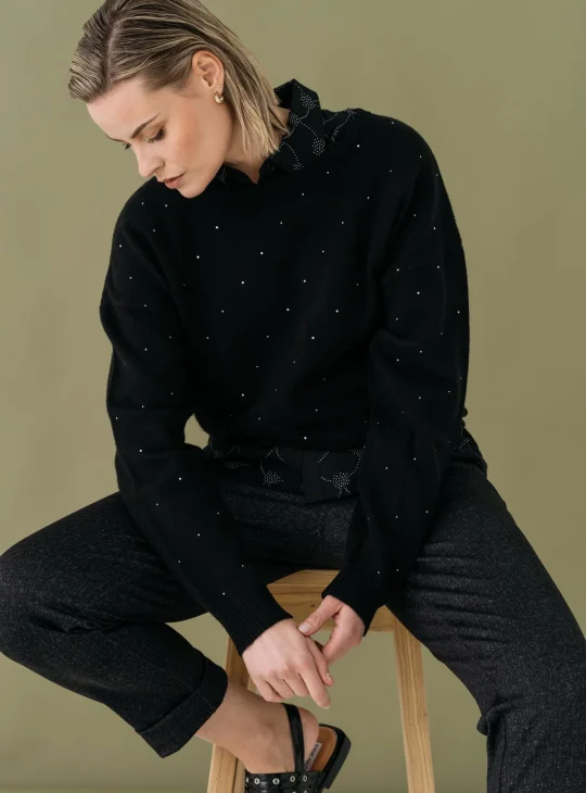 Maicazz Pepita Sweater zwart