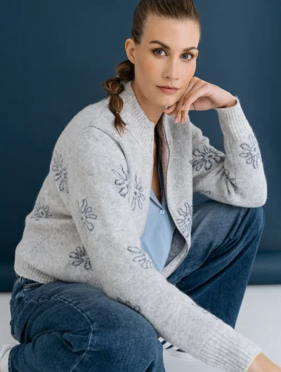 Maicazz Perel Vest grey melee flower