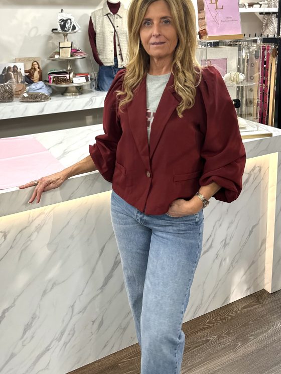 Musthaves by Elja Blazer Jasje bordeaux burgundy - Afbeelding 3