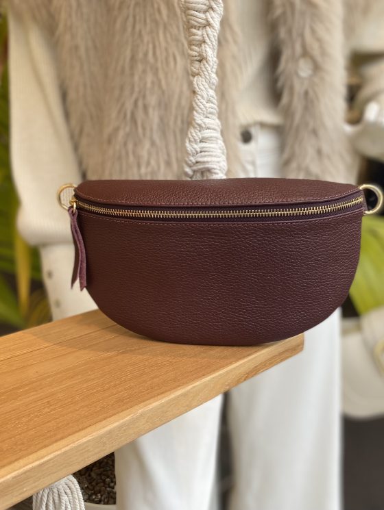 Zoey Crossbody Tas Large Burgundy/Goud T302