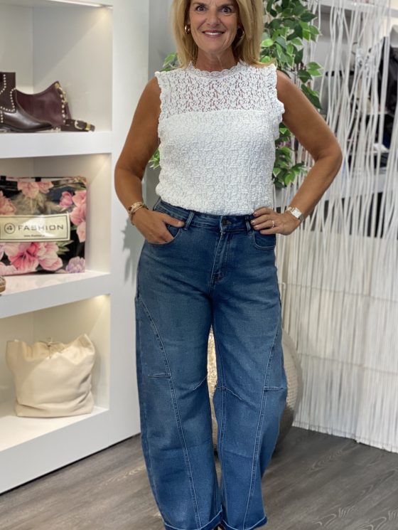 Mi Piace Mouwloze Kanten Top 202693 off white - Afbeelding 2