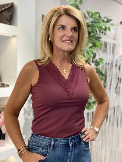 Mi Piace Travelstof Top Kant 202254 burgundy