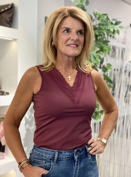 Mi Piace Travelstof Top Kant 202254 burgundy