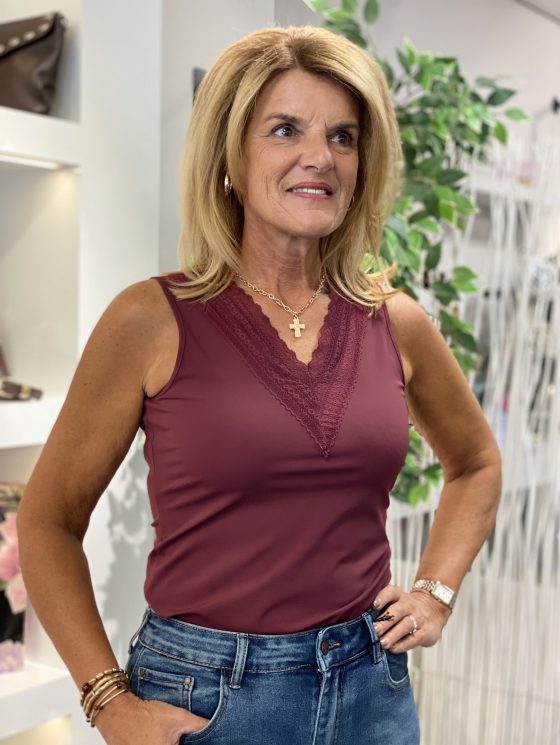 Mi Piace Travelstof Top Kant 202254 burgundy