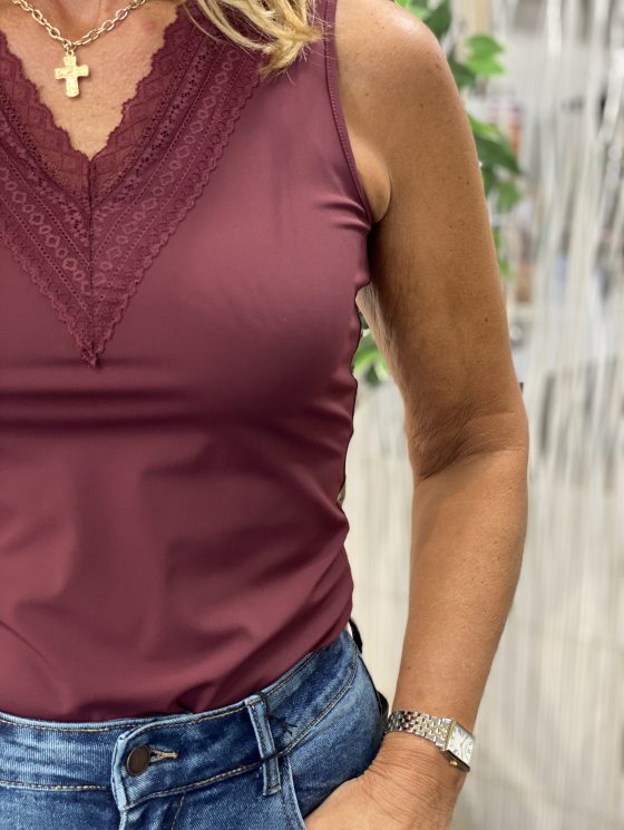 Mi Piace Travelstof Top Kant 202254 burgundy - Afbeelding 3