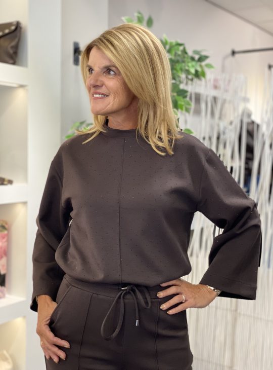 Mi Piace Sweat Top Rhine Stones 20200100 espresso