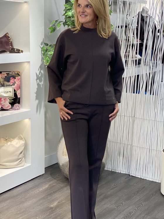 Mi Piace Sweat Top Rhine Stones 20200100 espresso - Afbeelding 2