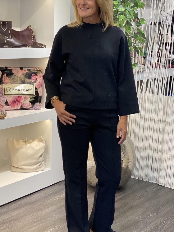 Mi Piace Sweat Top Rhine Stones 20200100 zwart - Afbeelding 3