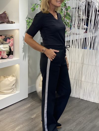Mi Piace Sweat Broek Contrast Stripe 202647 zwart