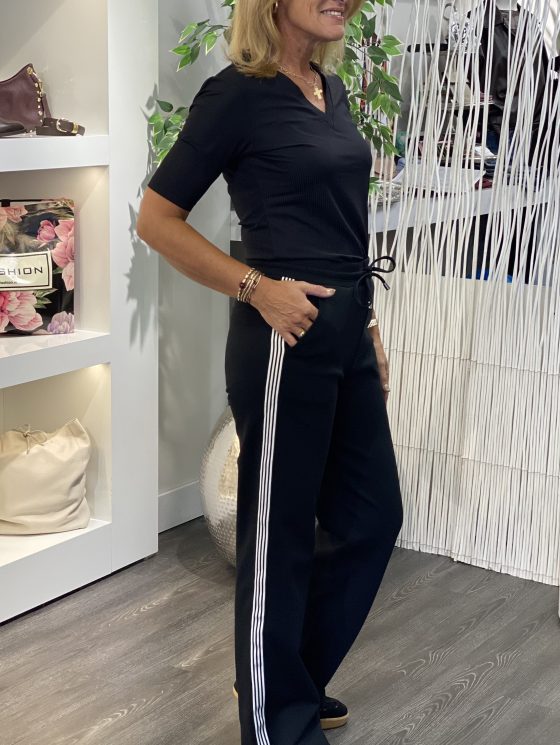 Mi Piace Sweat Broek Contrast Stripe 202647 zwart