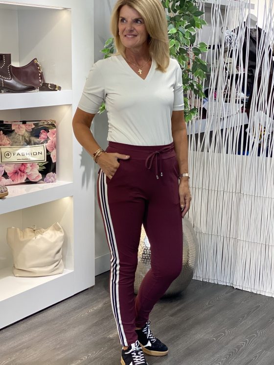 Mi Piace Travelbroek Tape black Binding Winterkwaliteit 202669 burgundy - Afbeelding 2