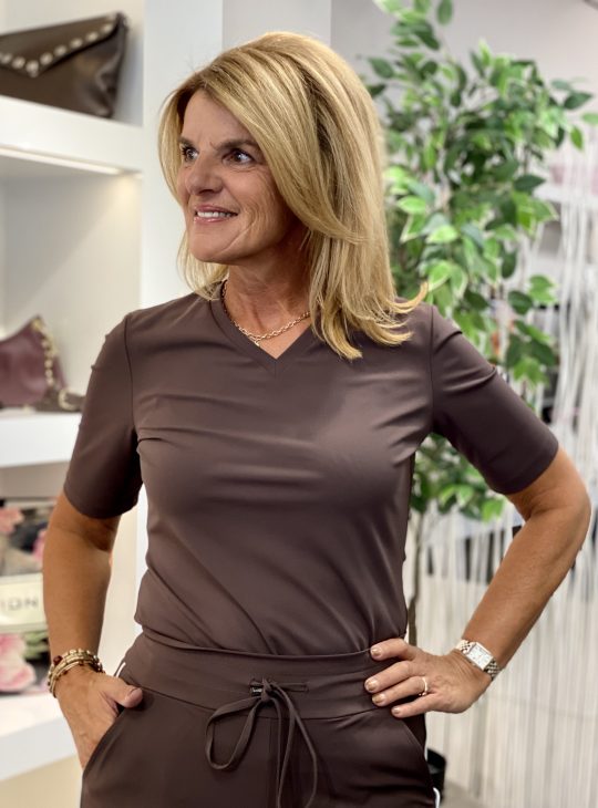 Stella Travelstof Shirt donkerbruin