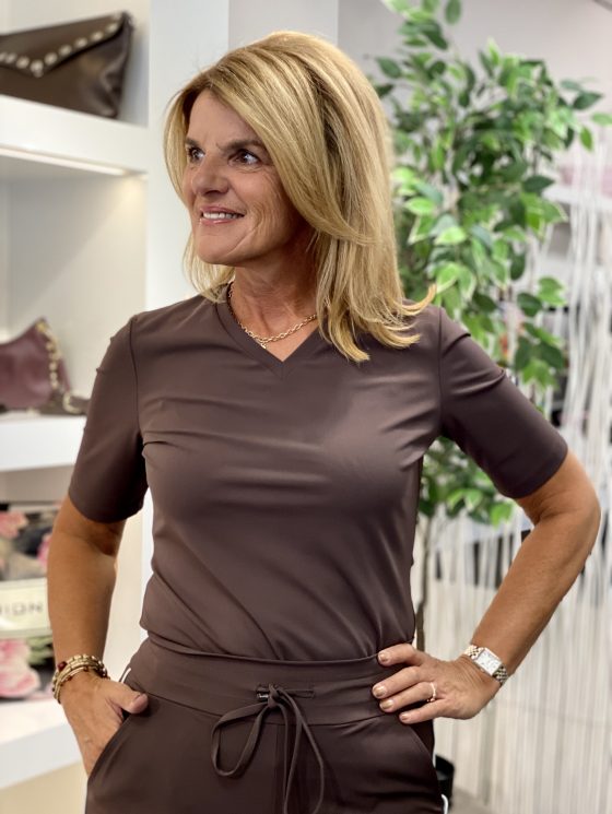 Stella Travelstof Shirt donkerbruin
