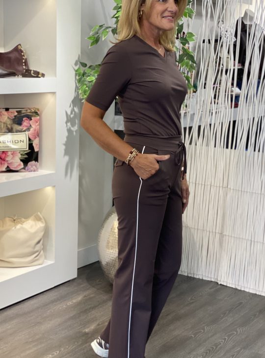 Stella Travelstof Broek stevigere kwaliteit donkerbruin bies
