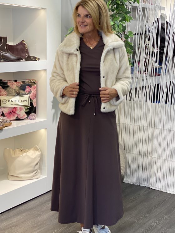Stella Travelstof Lange Rok donkerbruin - Afbeelding 5