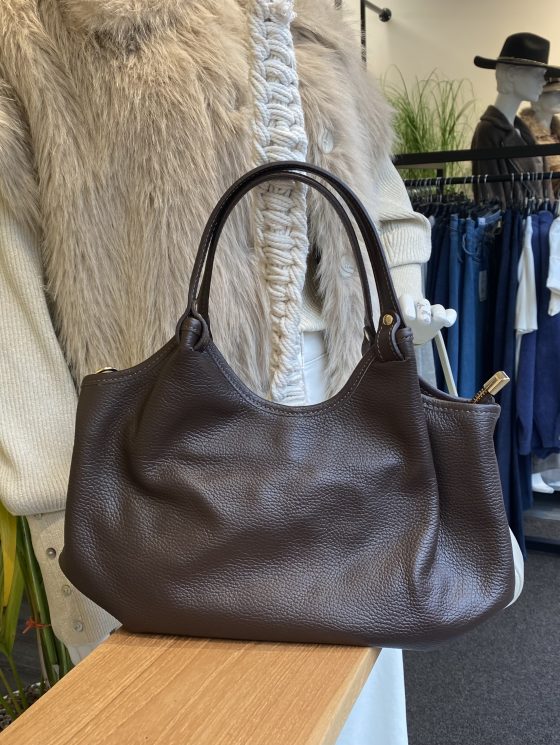 Lou Medium Tas Classic Grain Dark Brown T314 - Afbeelding 4