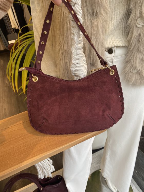 Casey Tas Studs Suede Burgundy/Goud T304 - Afbeelding 5