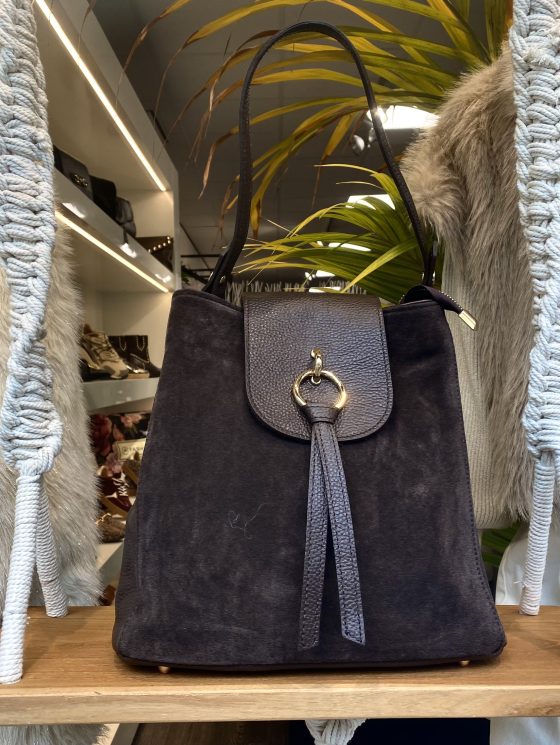 Buideltas Suede/Leer Donkerbruin T319