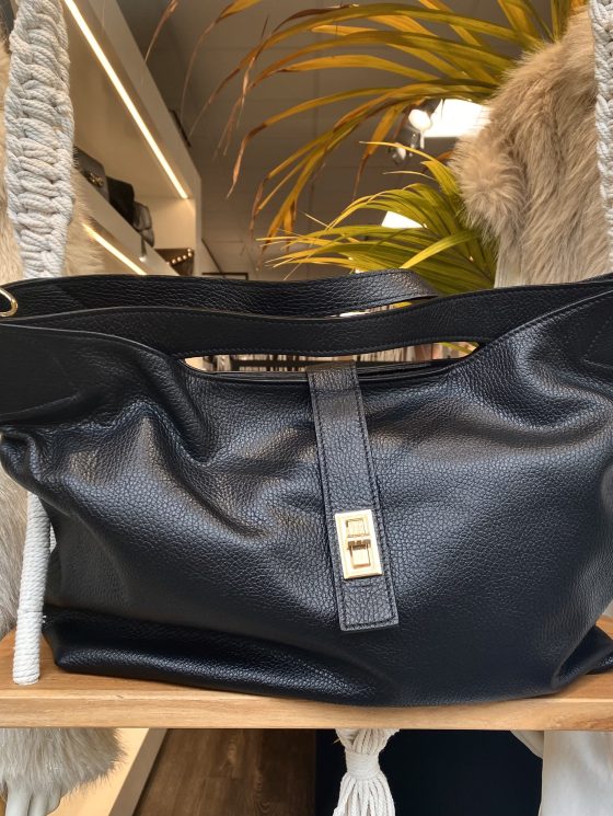 Shopper Tas Leer Zwart T321 - Afbeelding 3
