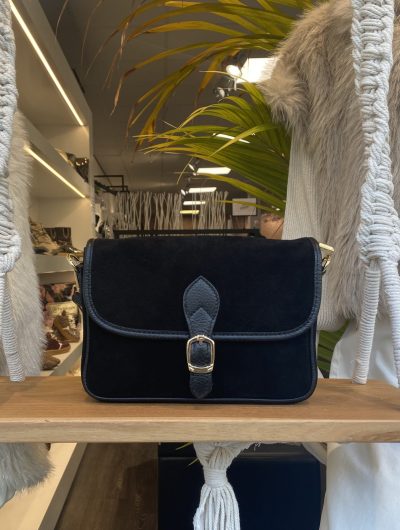 Coco Handtas Suede/leer Zwart/Goud T331