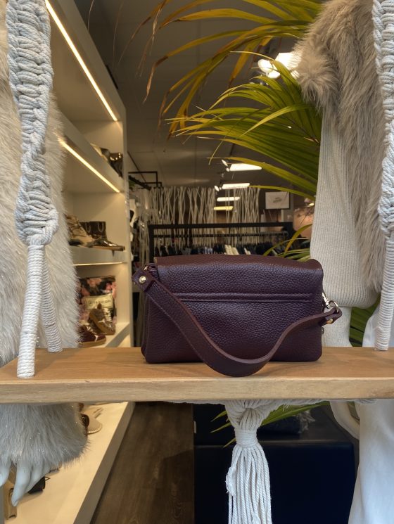 Ceyda Crossbody Tas Leer Burgundy T330 - Afbeelding 2