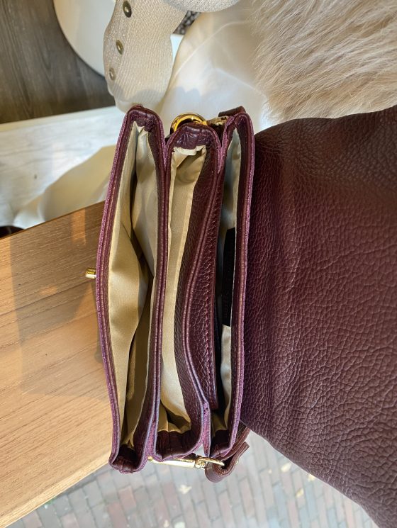 Ceyda Crossbody Tas Leer Burgundy T330 - Afbeelding 4