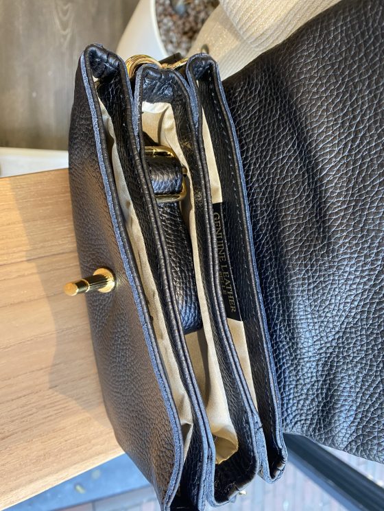 Ceyda Crossbody Tas Leer Zwart T330 - Afbeelding 4
