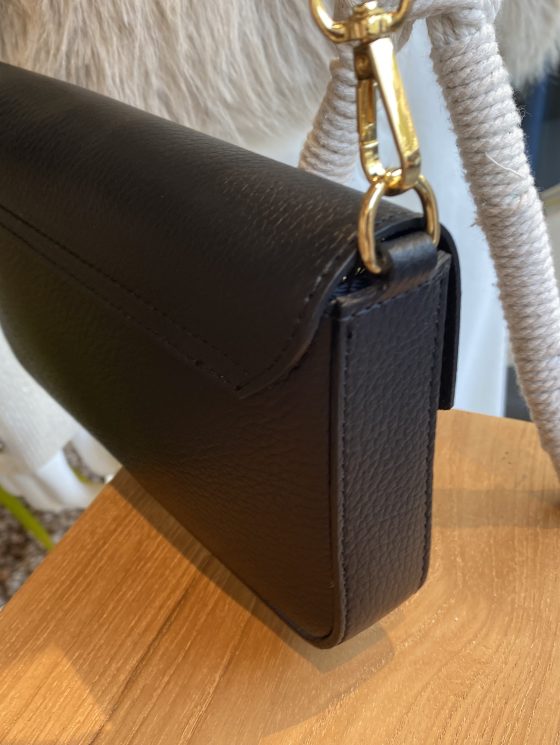 Fien Crossbody Tas Leer Zwart T322 - Afbeelding 3