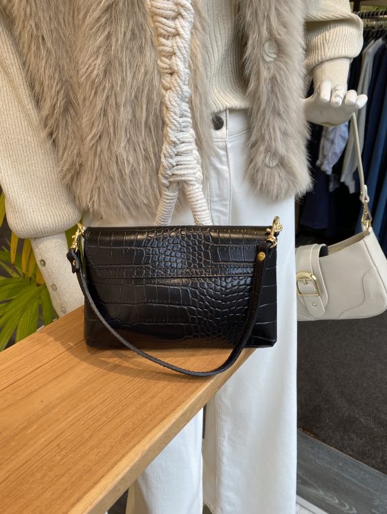 Blair Purse Tas Leer Zwart T333 - Afbeelding 2