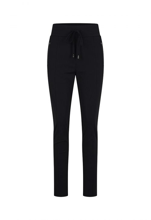 Mi Piace Travelstof Broek met Rits zwart