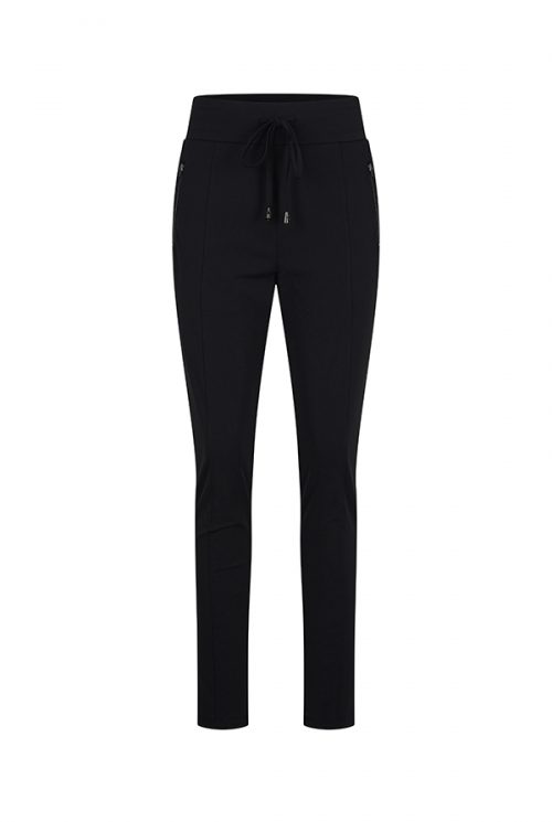 Mi Piace Travelstof Broek met Rits zwart