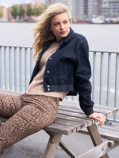 Red Button Bomber Denim Forever Blue