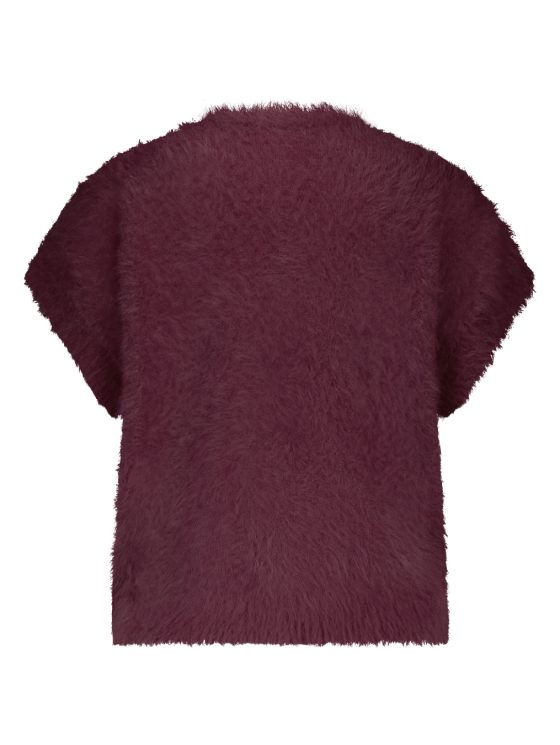 Red Button Sleeveless Fuzzy Gilet ruby - Afbeelding 2