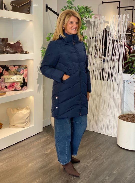 Covered Halflange Winterjas Adele 2 dark sapphire