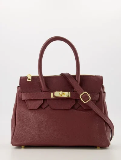 Birdie Small Handtas Leer Burgundy T301