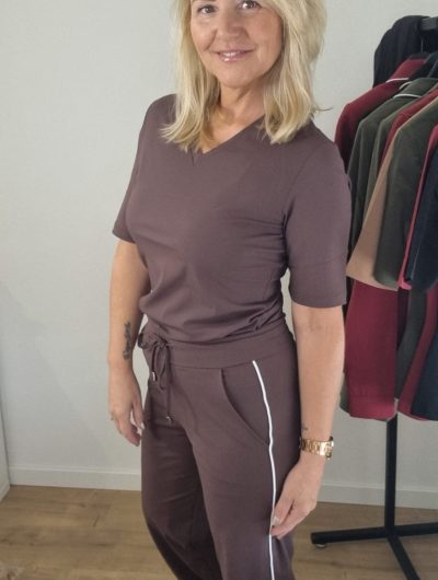 Stella Travelstof Broek stevigere kwaliteit donkerbruin bies