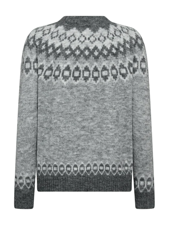 Freequent Novala Pullover medium grey melange w. dark grey - Afbeelding 3