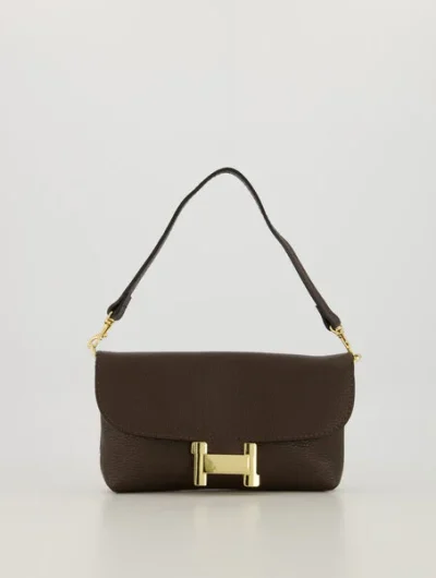 Hilary Clutch Tas Classic Grain Dark Brown T224